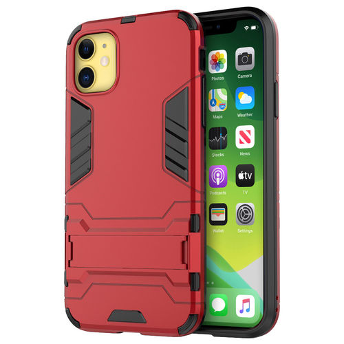 Slim Armour Tough Shockproof Case & Stand for Apple iPhone 11 - Red